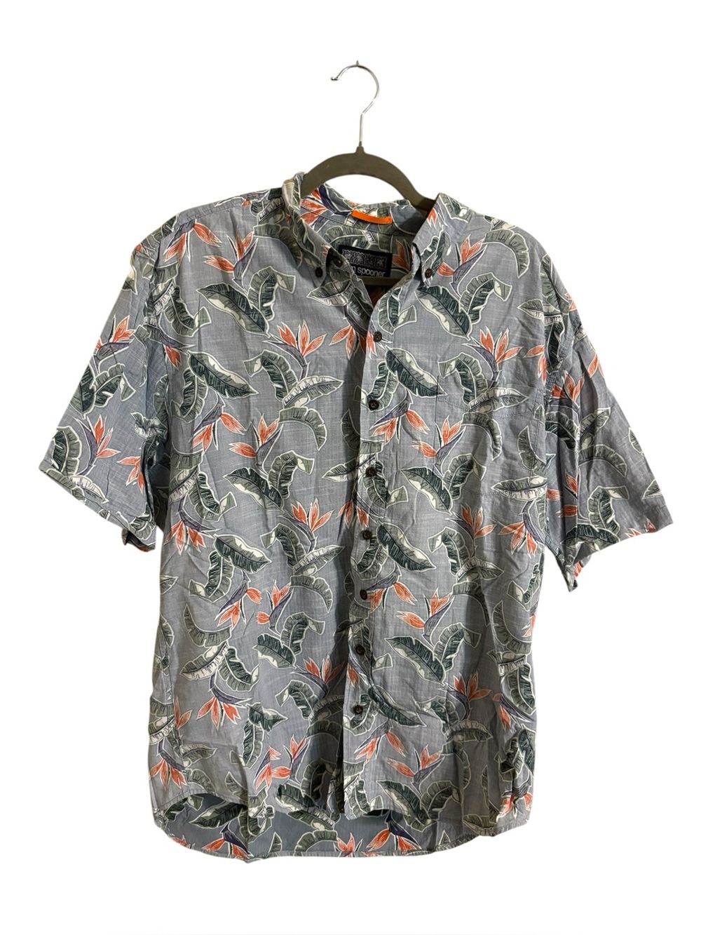 Reyn Spooner Hawaiian Floral Leaves‎ Button Up Shirt XL